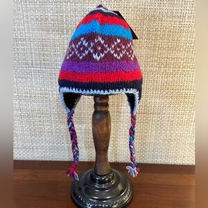 🌟HP🌟Himalayan Trapper Hat 100% Purple Wool Handcraft Collection D&Y Nepal OSFM